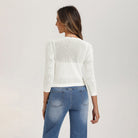 belle poque Women's Lace Cardigan Lightweight 3/4 Sleeve Button Down Cardigans