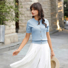 belle poque 2026 Spring Short Sleeve Cardigan Sweater Lightweight Button Up Cardigan