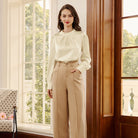 belle poque Womens Long Sleeve Satin Blouse Dressy Casual Business Tops Shirts for Office Work