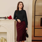 belle poque Womens Long Sleeve Satin Blouse Dressy Casual Business Tops Shirts for Office Work