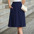 belle poque 2026 Women Spring Vintage Chiffon Skirt Below Knee Flared A-Line Skirt