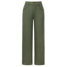 belle poque Women Wide Leg Jeans Mid Rise Straight Leg Ankle Jeans with Pockets Green