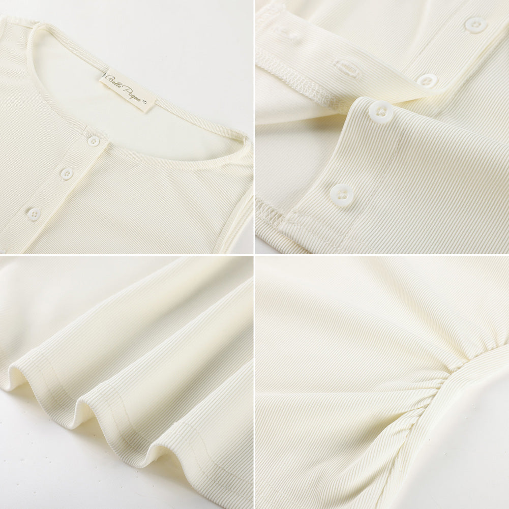 belle poque Button Down Tank Tops Ribbed Summer Vest for Work Going Out