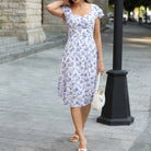 belle poque Women's Sweatheart Floral Dress 2026 Spring Ruched Midi Garden Party Dress