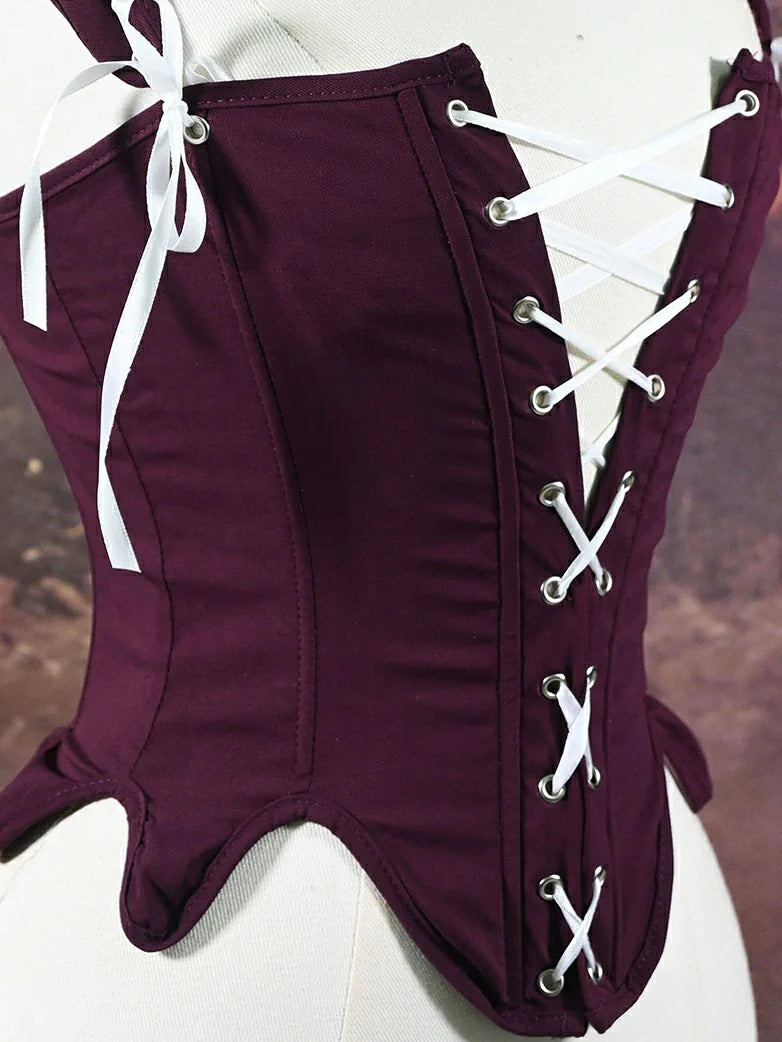 belle poque Victoria Stretch Twill Cotton Herringbone Corset Tops