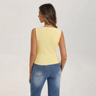 belle poque Button Down Tank Tops Ribbed Summer Vest for Work Going Out