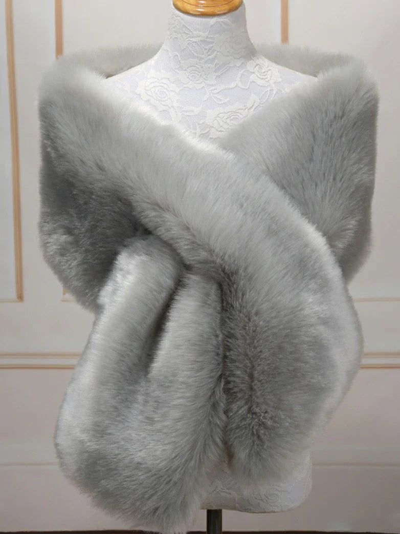 belle poque Winter Soft Faux Fur Thick Shawl/Coats for Women 6 165CM*30CM