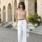 belle poque Women's Lace Trim Tops Slim Fit Ribbed Knit Basic Tee Tops