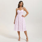 belle poque Women Spring Summer Wedding Guest Dress 2026 Midi Tea Party Ruched Sundress