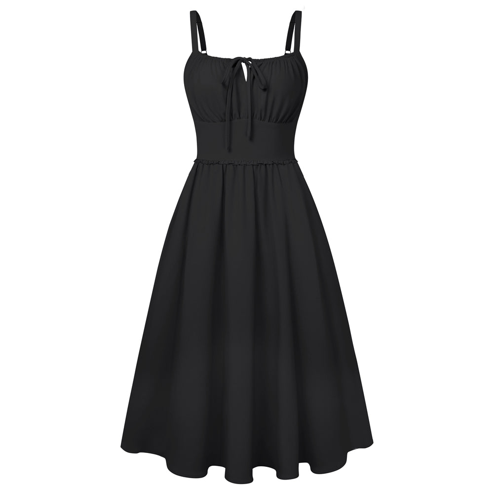 belle poque Summer Dress for Women 2026 Sleeveless Sundress Flowy Wedding Guest Dresses Black