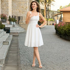 belle poque Women's Vintage Sleeveless Solid Floral Ruched Summer Cute Flowy Swing Midi Dress