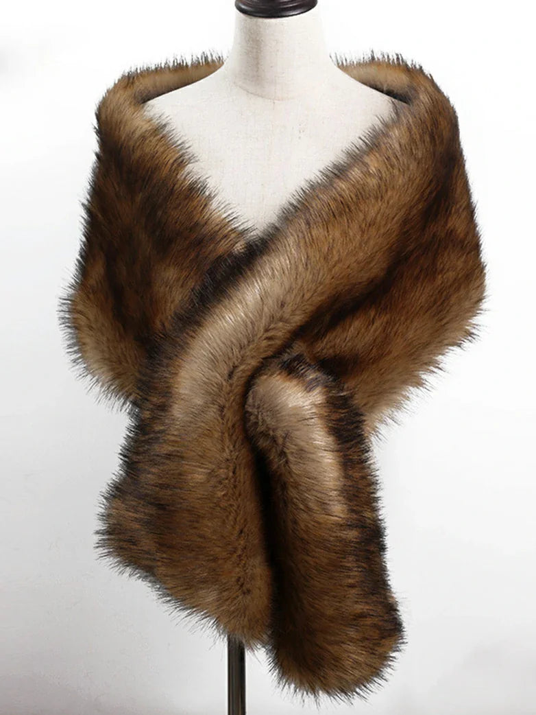 belle poque Winter Soft Faux Fur Thick Shawl/Coats for Women 2 165CM*30CM