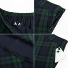 belle poque Women Vintage Plaided Swing Skirt Elastic Waist Mid-Calf Length A-Line Skirt