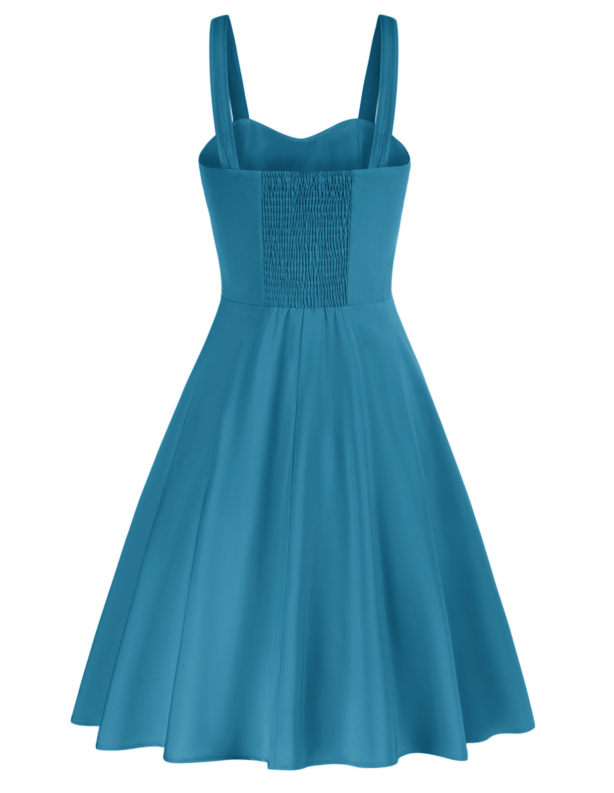 belle poque Vintage Two-Way Defined Waist Dress Ruched Bodice Flared A-Line Dress