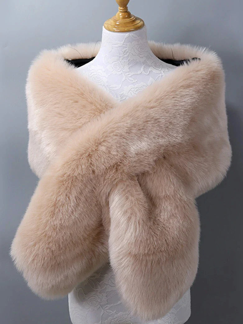 belle poque Winter Soft Faux Fur Thick Shawl/Coats for Women 8 165CM*30CM