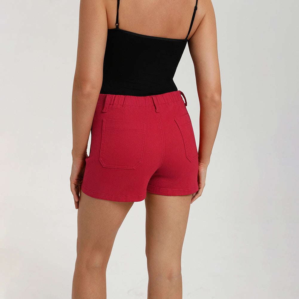 belle poque 2026 Women Jean Shorts High Waisted Micro Cargo Denim Shorts