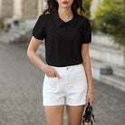 belle poque 2026 Puff Sleeve Cotton Blouses for Women Peter Pan Collar Dressy Work Shirts