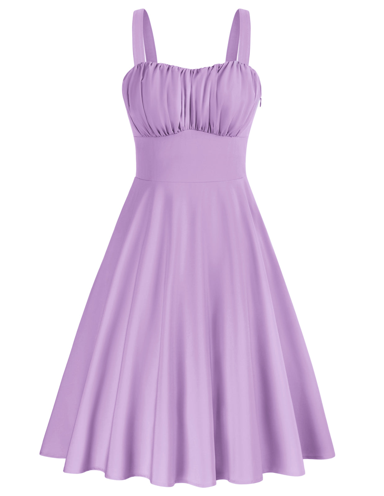 belle poque Vintage Two-Way Defined Waist Dress Ruched Bodice Flared A-Line Dress