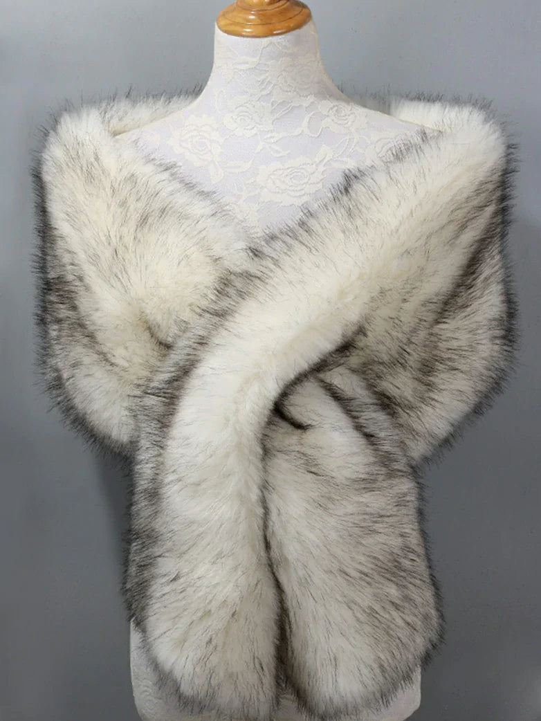 belle poque Winter Soft Faux Fur Thick Shawl/Coats for Women 5 165CM*30CM