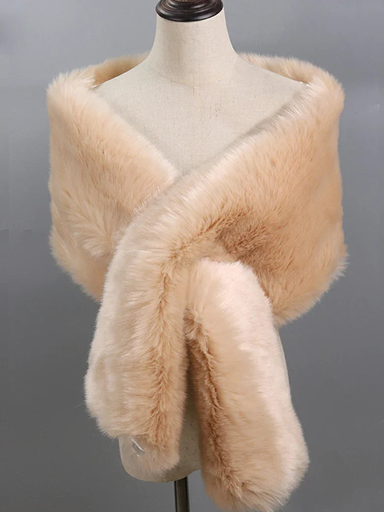 belle poque Winter Soft Faux Fur Thick Shawl/Coats for Women 9 165CM*30CM