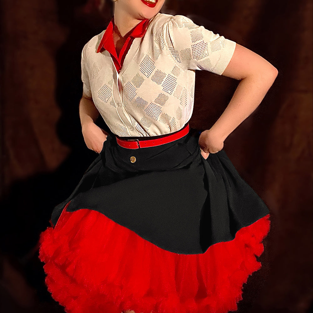 belle poque Belle Poque Women's Vintage A-Line Skirt with Slit Hem