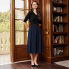belle poque Women Vintage Swing Skirt Mid-Calf Length A-Line Skirt