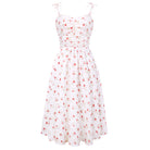 belle poque Women Spring Summer Wedding Guest Dress 2026 Midi Tea Party Ruched Sundress White