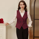 belle poque Women Handkerchief Hem Vest Coat Surplice V-Neck Slit Back Waistcoat