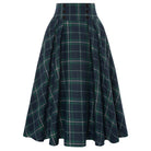 belle poque Plaid Skirts for Women High Waisted Midi Skirt A-line Pleated Fall Skirts 2025 Green