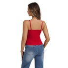 belle poque 2026 Summer Women's Tie Front Spaghetti Strap Top Sexy Cutout Crop Tank Top