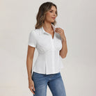belle poque 2026 Womens Button Down Summer Cute Tops Blouses for Women Dressy Casual