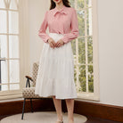 belle poque Women's Bow Tie Neck Blouse Button Down Shirt for Work Office Casual