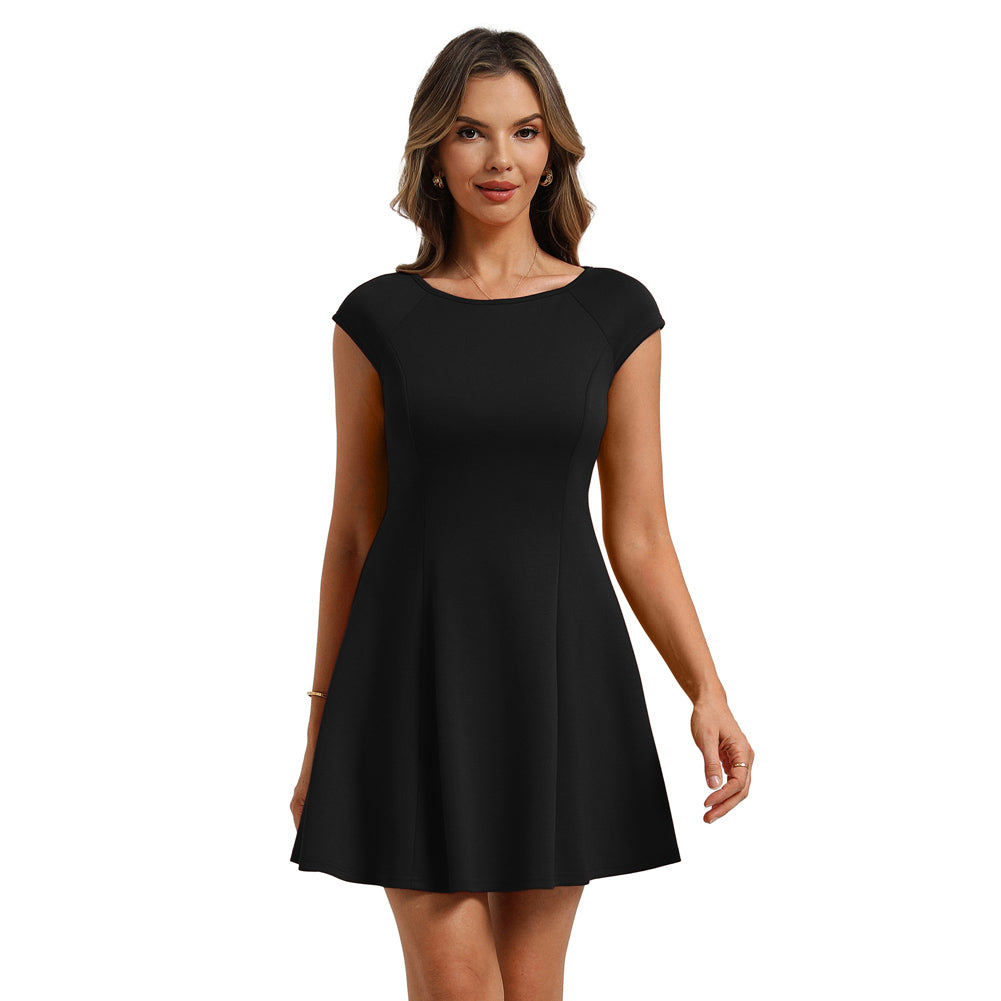 belle poque 2026 Elegant Formal Classy Cocktail Party Dress Boat Neck Short Dresses Black