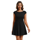 belle poque 2026 Elegant Formal Classy Cocktail Party Dress Boat Neck Short Dresses Black