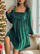 belle poque New Winter Christmas Warm Velvet Pockets Dress
