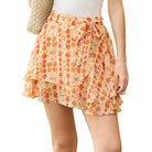 belle poque Women's Flowy Ruffle Mini Skirt with Shorts Underneath Boho Skirt Summer Skirt