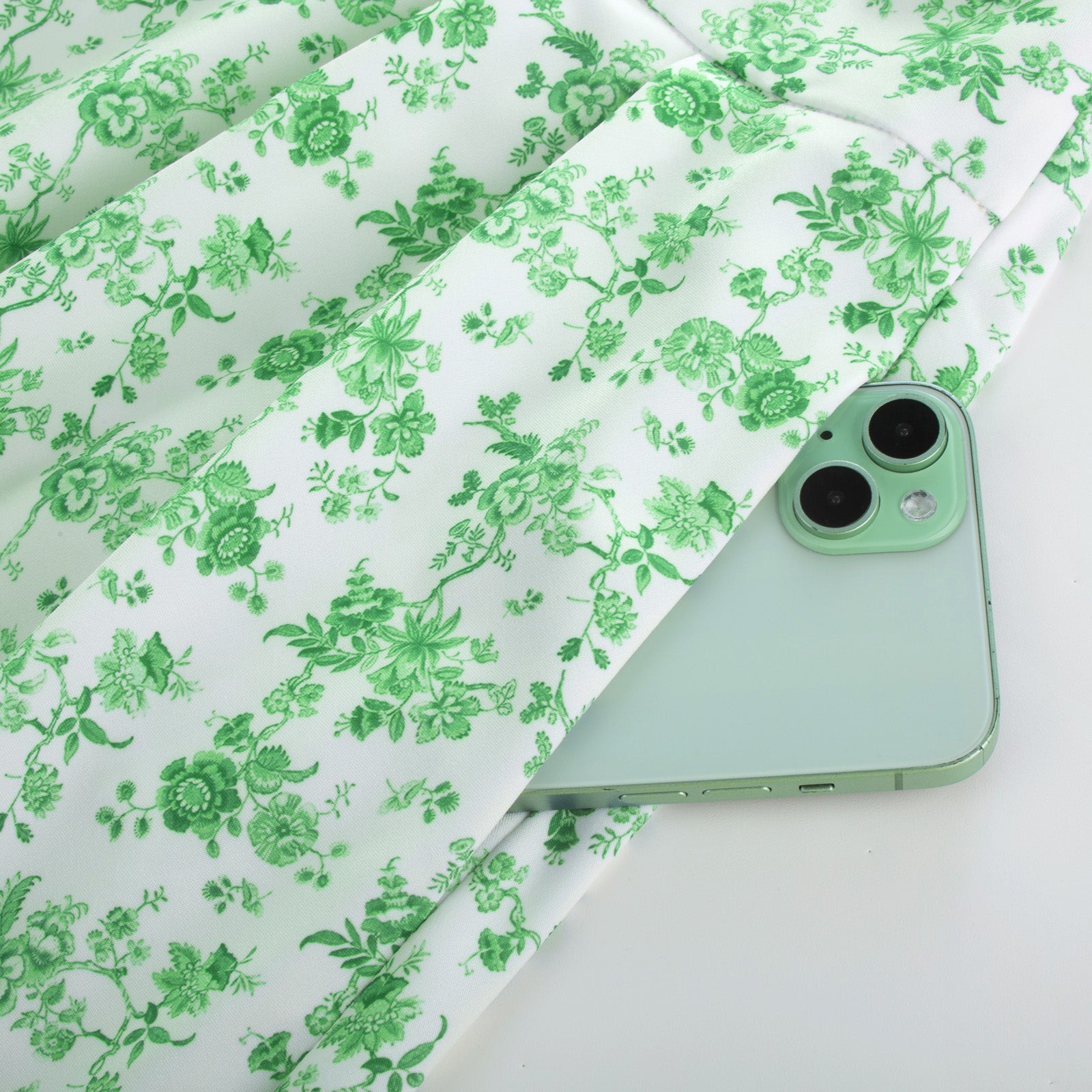 belle poque Pleated Buttons Decorated Elastic Waist High Waist Swing A-Line Skirt with Pockets