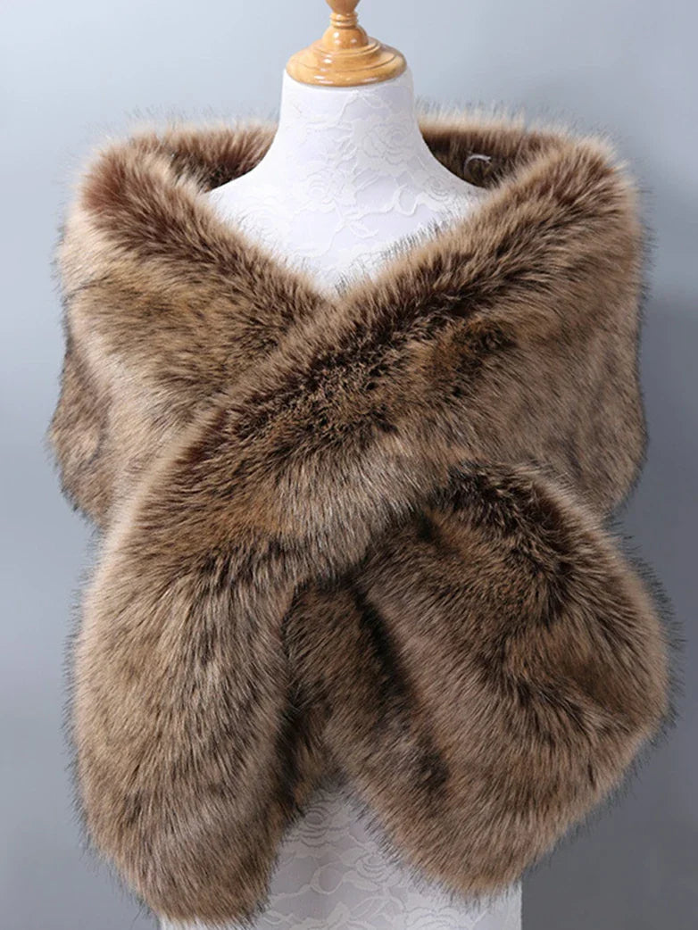 belle poque Winter Soft Faux Fur Thick Shawl/Coats for Women 1 165CM*30CM