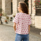 belle poque Floral Babydoll Tops for Women Puff Sleeve Tie Front Blouse Boho Tops Outfits