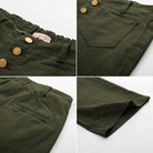 belle poque Vintage Straight Leg High Waisted Elastic Waist Multi-Pocket Flare Denim Pants