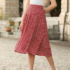 belle poque Women's Spring Summer 2026 Midi Skirts with Slit Flowy A-Line Skirt with Pockets