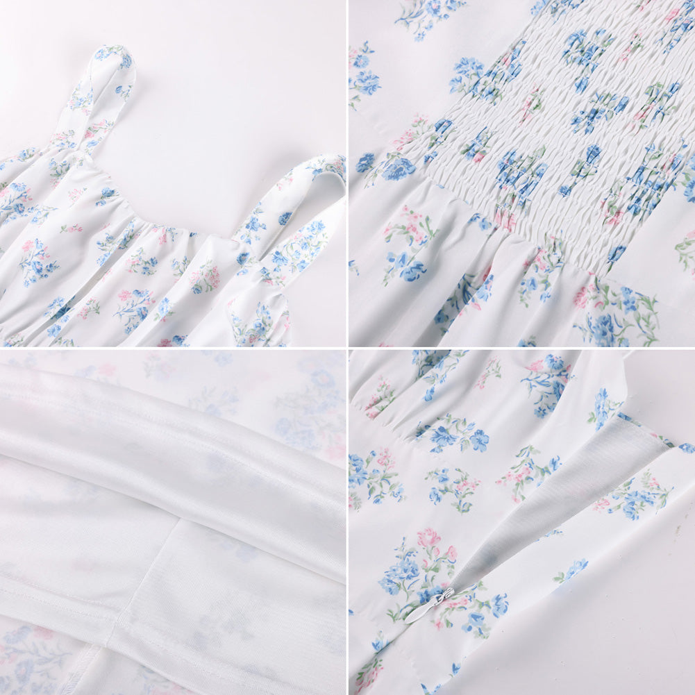 belle poque 1950s Women's Vintage Dresses Ruched Summer Cute Flowy Swing Midi Dress