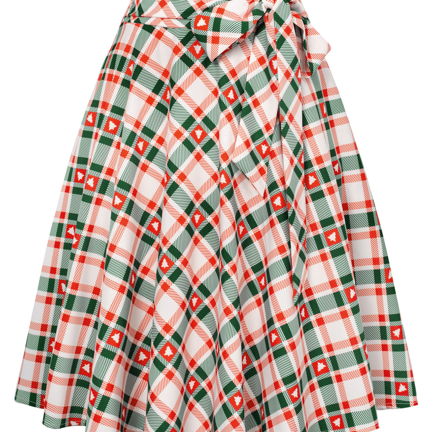 Seckill Offer⌛Buttons Decorated Plaid Patterns Elastic Waist High Waist Swing A-Line Skirt
