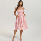 belle poque Floral Dress for Women Midi Sundress 2026 Summer Spring Casual Dresses with Pockets