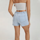 belle poque 2026 Women Jean Shorts High Waisted Micro Cargo Denim Shorts