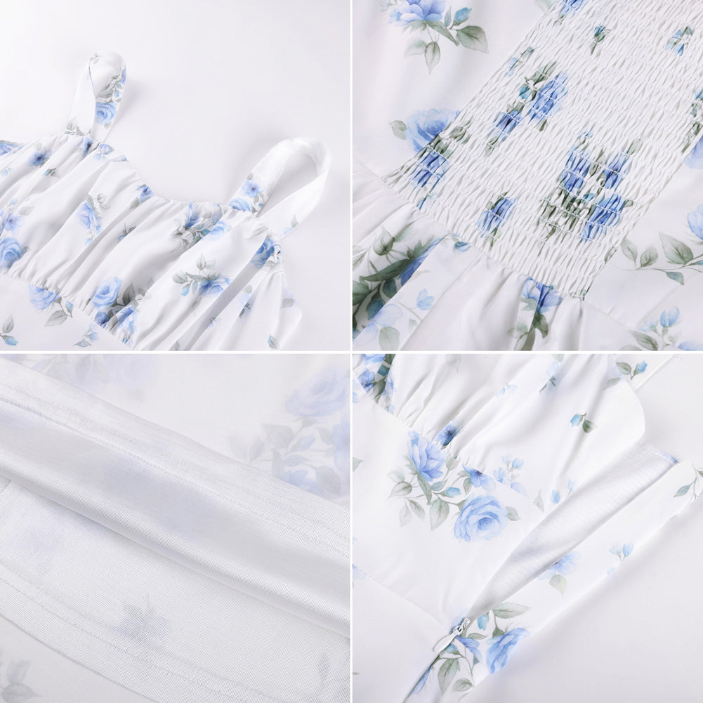 belle poque 1950s Women's Vintage Dresses Ruched Summer Cute Flowy Swing Midi Dress