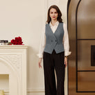 belle poque Women Handkerchief Hem Vest Coat Surplice V-Neck Slit Back Waistcoat