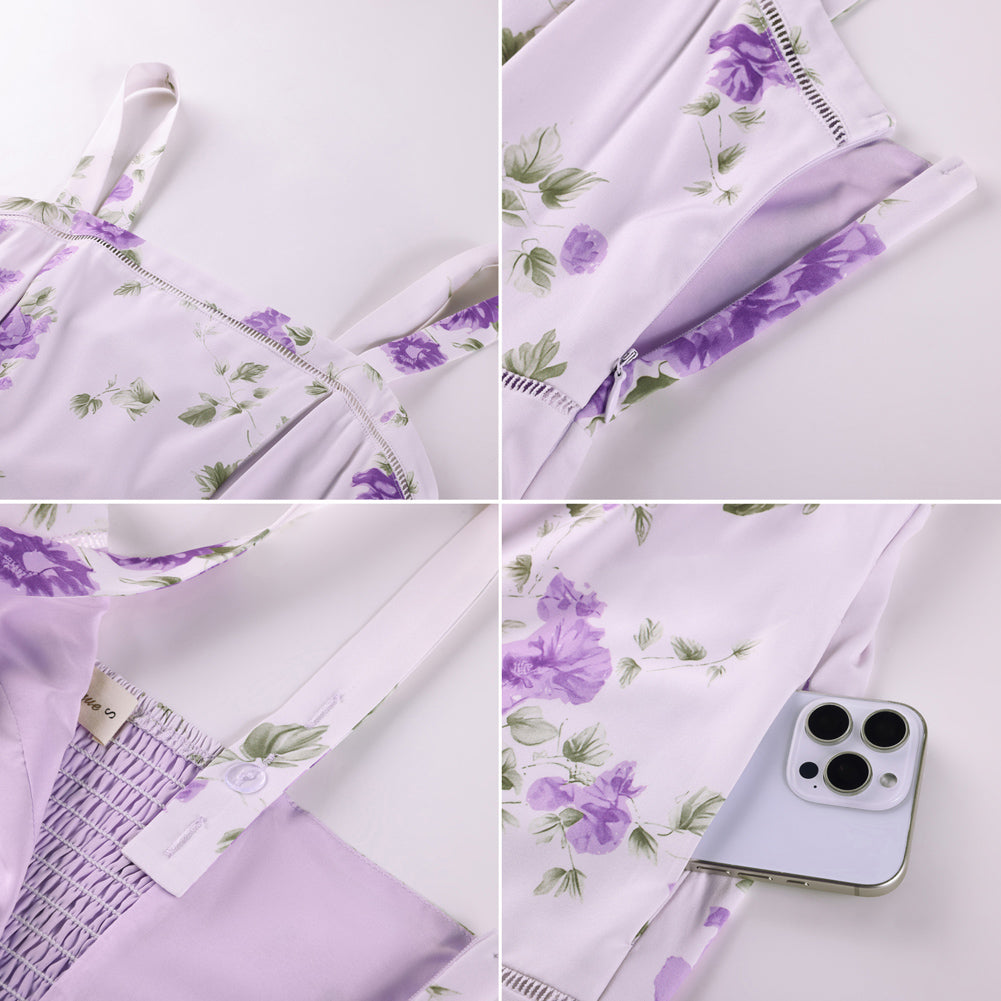 belle poque 2026 Milkmaid Dress Women Vintage Midi Tea Garden Party Sundresses with Pockets