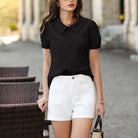 belle poque 2026 Puff Sleeve Cotton Blouses for Women Peter Pan Collar Dressy Work Shirts