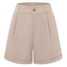 belle poque 2026 Women Vintage Cotton Shorts Wide Leg Shorts with Pockets Light Khaki
